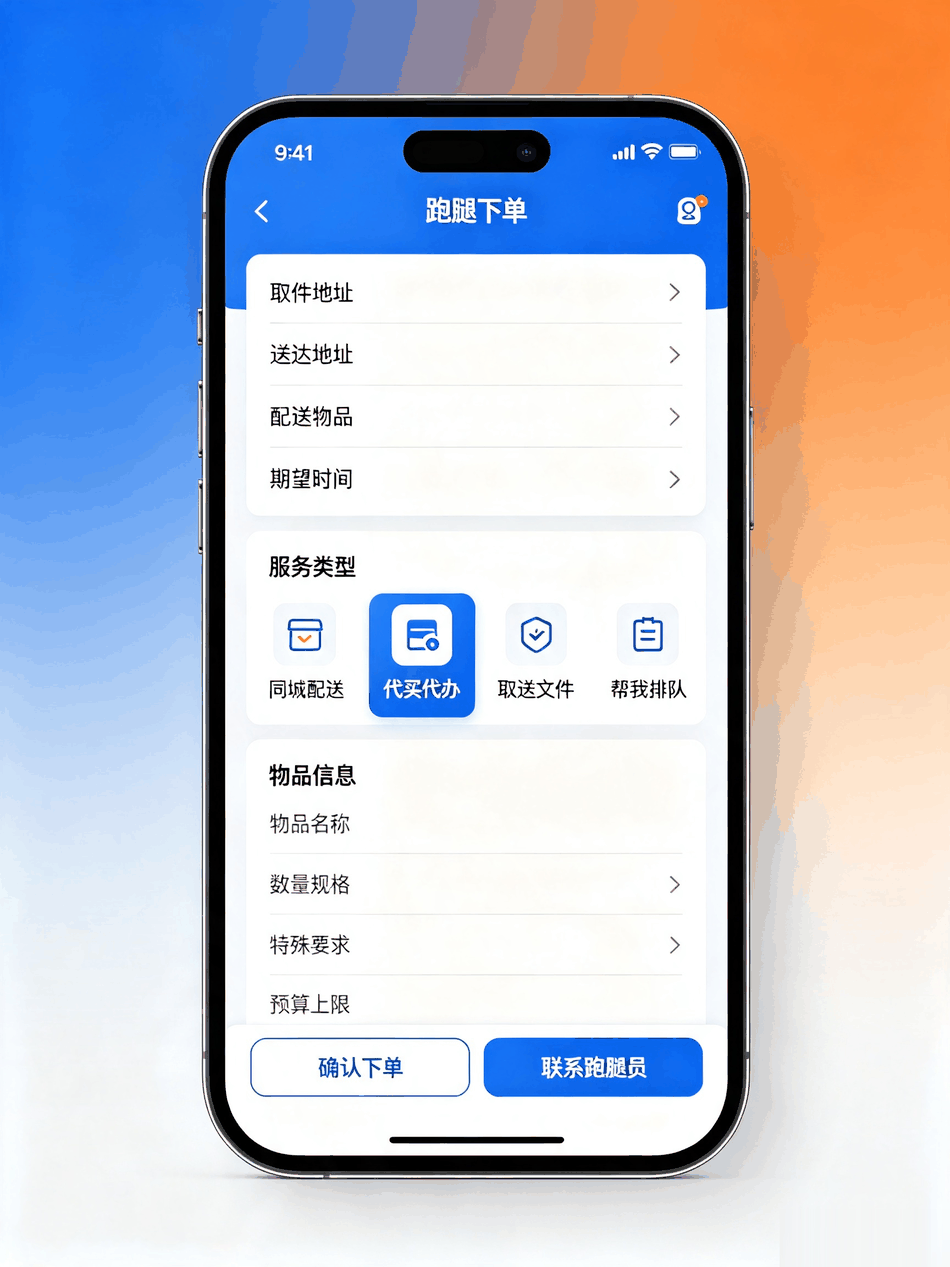 跑腿配送小程序