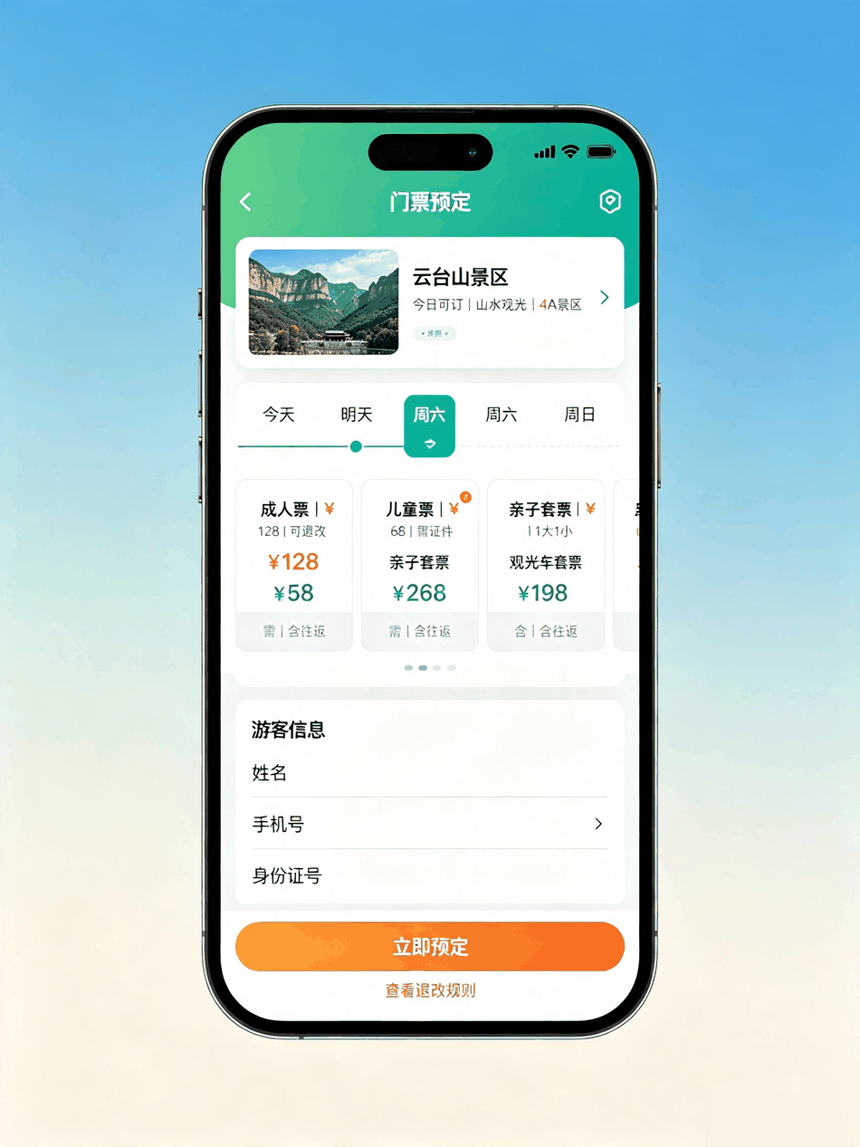 旅游景点门票系统小程序