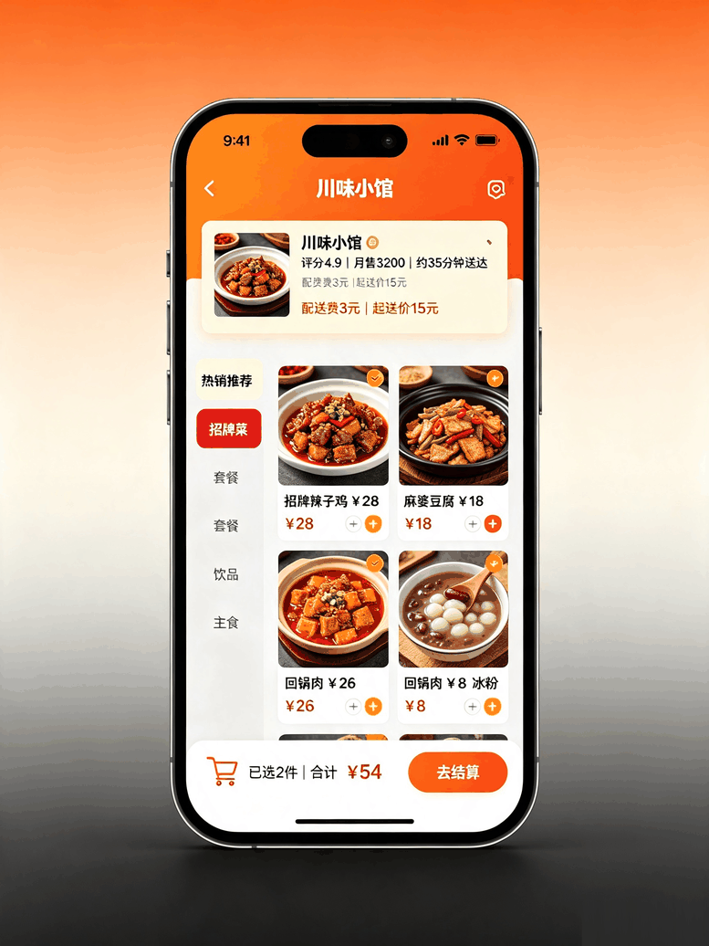 某品牌连锁配送外卖小程序